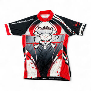 Primal Cycling Jersey Adult MEDIUM Black ArchEnvy Skull Bike Sport Full Zip